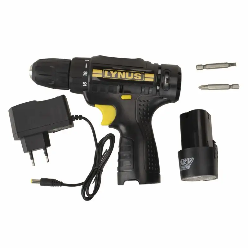 PFL-12P PARAFUSADEIRA FURADEIRA LYNUS BATERIA TIPO PALITO 12 VOLTS FONTE BIVOLT