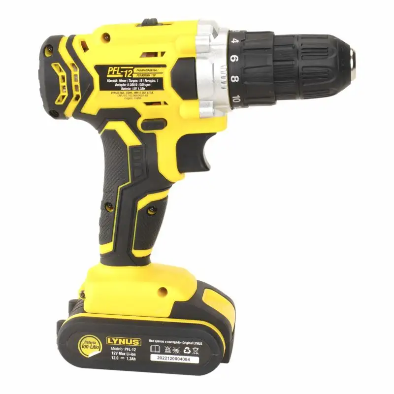 PFL-12 PARAFUSADEIRA FURADEIRA LYNUS 12 VOLTS FONTE BIVOLT