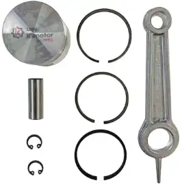CONJUNTO PISTAO EM ALUMINIO C/ ACESS. MONTADOS 8PCS P/ COMPRESSAO E ADMISSAO DO AR NO MOTOCOMPRESSOR