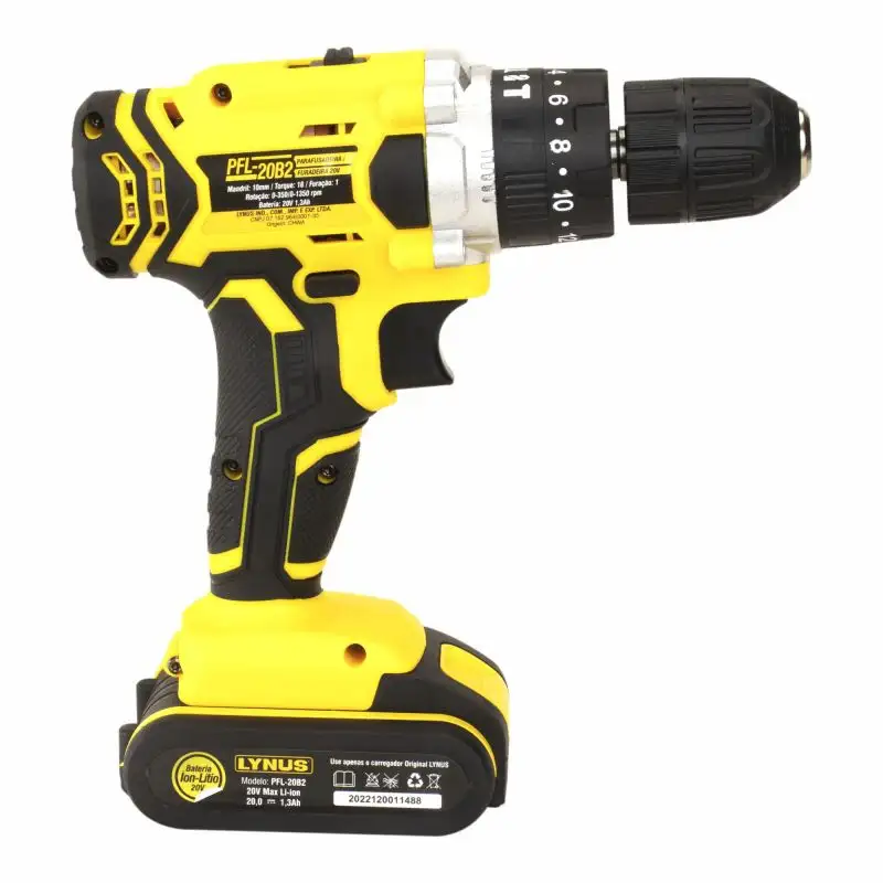 PARAFUSADEIRA FURADEIRA PFL-20B2 LYNUS 20 VOLTS COM IMPACTO