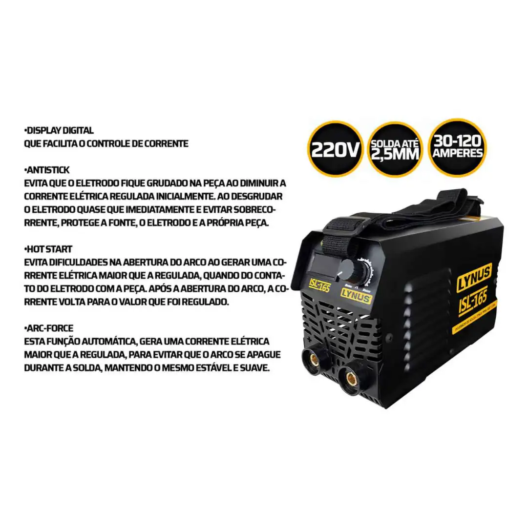 ISL-165S INVERSOR DE SOLDA LYNUS STANDARD 120A 220V